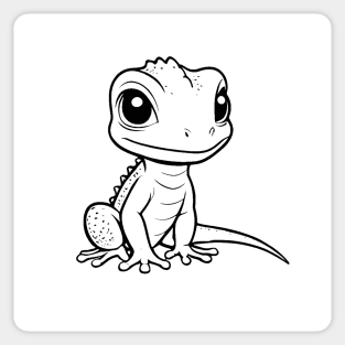 Cute Baby Lizard Animal Outline Sticker